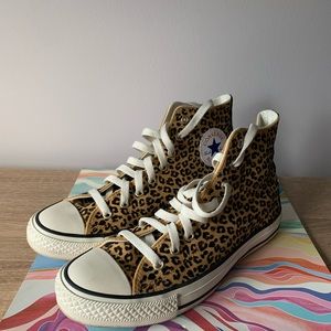 Cheetah Print High Top Converse